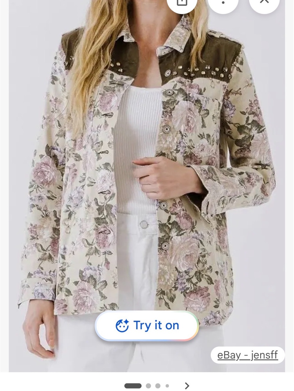 NEW UNWORN English Rose Floral Studded
